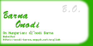 barna onodi business card